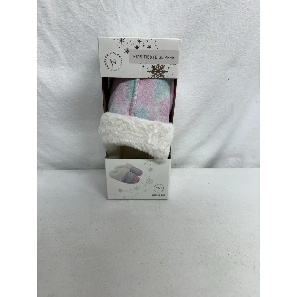Adorable Festive Voice Collection kids Tye Dye Slippers Size 13/1